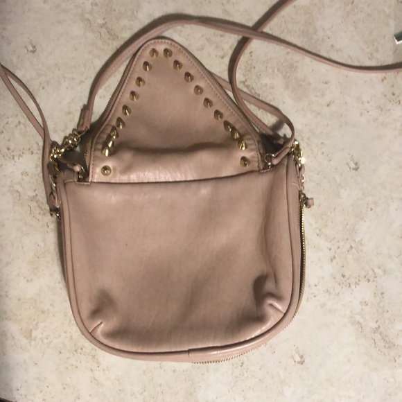 Cross body purse, She & Lo tan with gold trim included metallic studs. - Picture 9 of 10